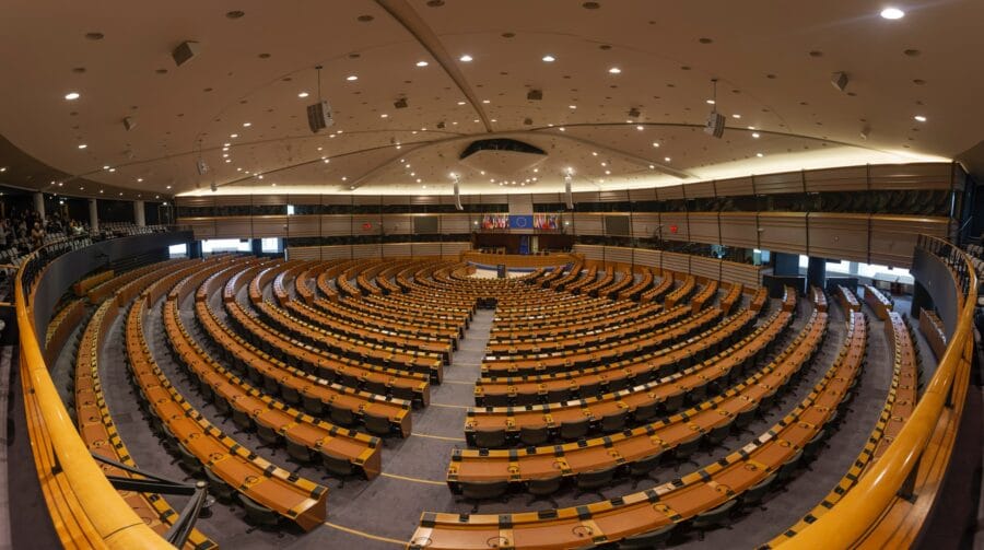 the inside of the EU parliament